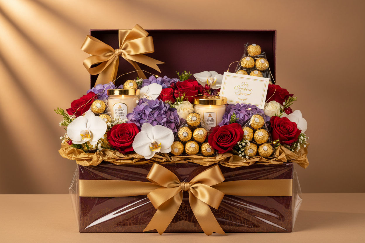 Luxury Chocolate & Flower Hamper